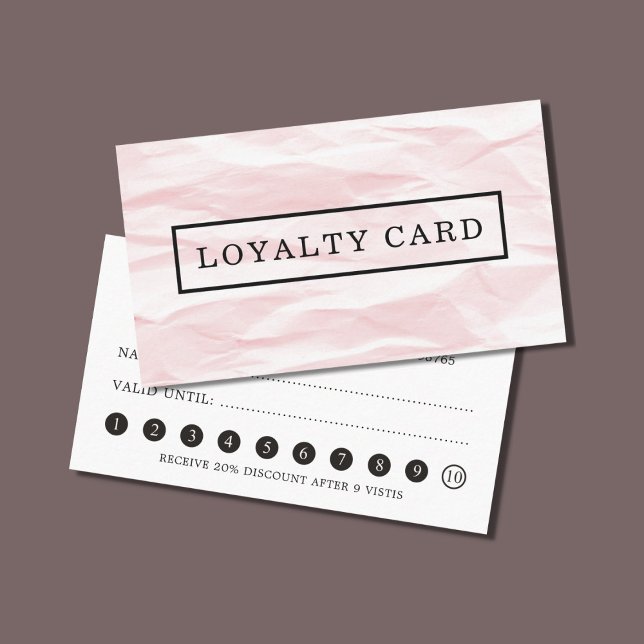 Moderne elegante Textur Pink Gray Loyalty Card Treuekarte (Von Creator hochgeladen)