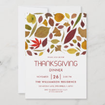 Moderne elegante Thanksgiving-Dinner Herbstblätter
