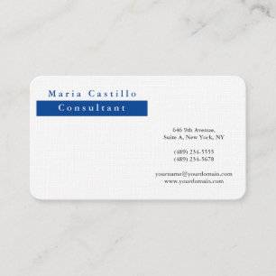 Moderne elegante tiefblaue weiße Minimalist Visitenkarte