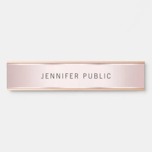Moderne elegante Trend-Roségold-Haus Namensschild