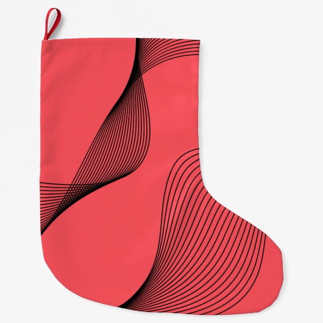 Moderne, elegante, trendige, einfache, wellenförmi großer weihnachtsstrumpf (Vorderseite)