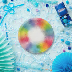 Moderne elegante, trendige Vorlagenstromfarben Pappteller