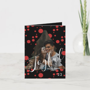 Moderne, elegante Trendtypografie rot 1 Foto Feiertagskarte