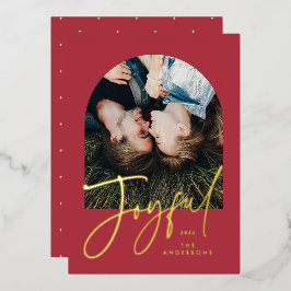 Moderne, elegante Trendtypografie rot 1 Foto Folien Feiertagskarte