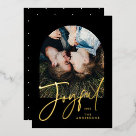 Moderne, elegante Trendtypografie schwarz 1 Foto Folien Feiertagskarte