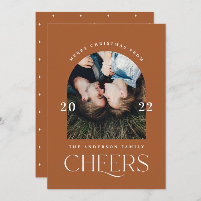 Moderne, elegante Trendtypografie Terra Cotta (Vorne/Hinten)