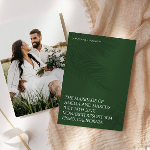 Moderne & elegante tropische Palmen Hochzeit Einladung