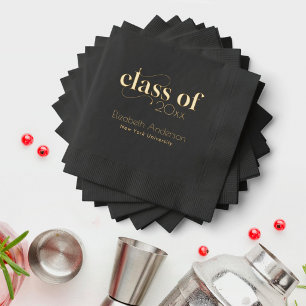 Moderne elegante Typografie Abschlussfeier Folie Servietten Mit Folie