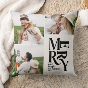 Moderne, elegante Typografie aus mehreren Fotos Kissen