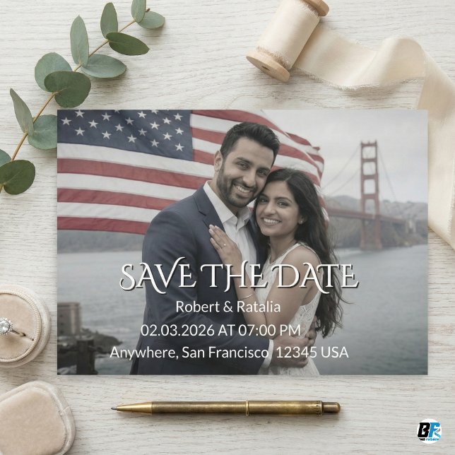 Moderne elegante Typografie Benutzerdefiniertes Ho Save The Date (Save The Date)