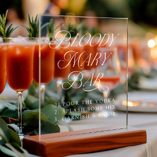 Moderne elegante Typografie Bloody Mary Bar Acrylschild