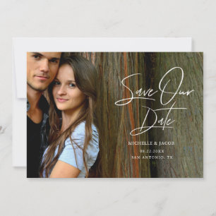 Moderne elegante Typografie-Foto Save the Date-Kar Date