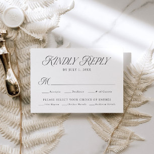 Moderne elegante Typografie Mahlzeitenwahl Hochzei RSVP Karte