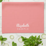 Moderne elegante Typografie Name Beste Pfirsichvor Geschirrtuch<br><div class="desc">Moderne elegante Typografie Name Template Pink Peach Farbe Küchentuch.</div>