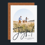 Moderne, elegante Typografie Rost 1 Foto Weihnacht<br><div class="desc">Moderne,  elegante Typografie Terracotta Rost fröhliche Weihnachten 1 Foto Typografie Urlaubskarte</div>