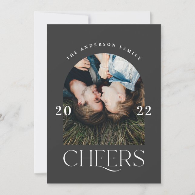 Moderne elegante Typografie schwarz + weiß Weihnac (Vorderseite)