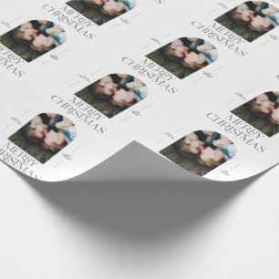 Moderne elegante Typografie schwarz + weiß Weihnac Geschenkpapier