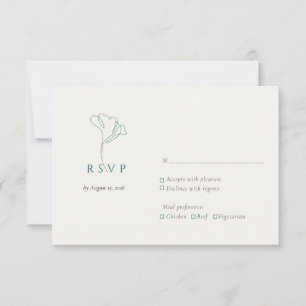 Moderne elegante umrandete botanische Smaragd RSVP Karte