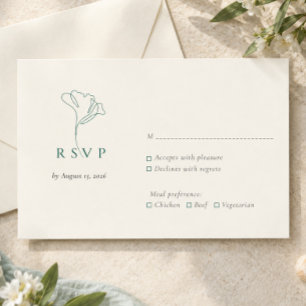 Moderne elegante umrandete botanische Smaragd RSVP Karte