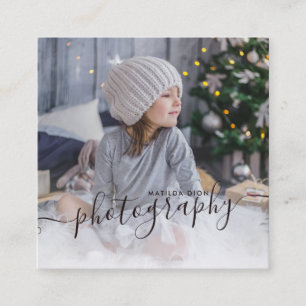 Moderne, elegante und einfache Fotografie Quadratische Visitenkarte