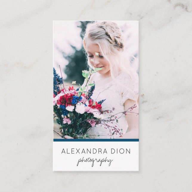 Moderne, elegante und einfache Fotografie Visitenkarte (Vorderseite)