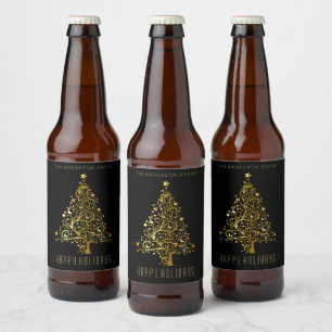 Moderne elegante Unternehmens- Weihnachtsfeiertage Bierflaschenetikett