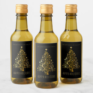 Moderne elegante Unternehmens- Weihnachtsfeiertage Weinetikett