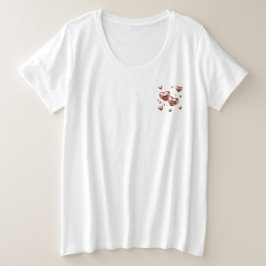 Moderne elegante Valentinstag romantische Liebesge Große Größe T-Shirt
