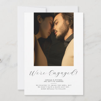 Moderne Elegante Verlobung Announcement Card Save The Date