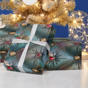 Moderne elegante Vintage-Leder farbenfrohe Diamant Geschenkpapier