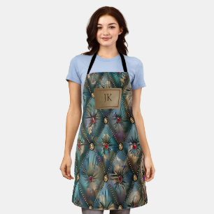 Moderne elegante Vintage-Leder farbenfrohe Diamant Schürze