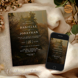 Moderne Elegante Vintage Rustikale Hochzeit im Her Einladung