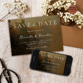 Moderne Elegante Vintage Rustikale Hochzeit im Her Save The Date