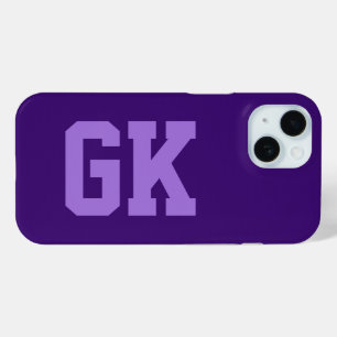 Moderne elegante violette Monogramm-Initialen Case-Mate iPhone Hülle