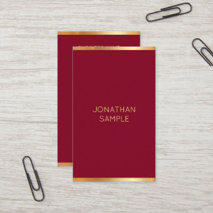 Moderne elegante Vorlage Burgundy Red Gold Oceania Visitenkarte
