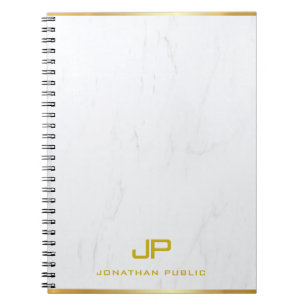 Moderne, elegante Vorlage für Monogramm-Marmor Notizblock