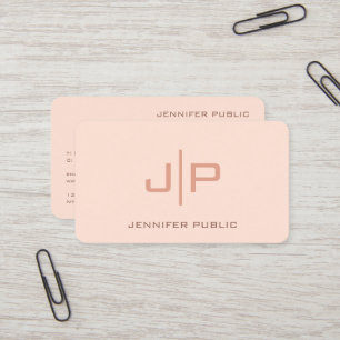 Moderne, elegante Vorlage Monogram Cream Visitenkarte