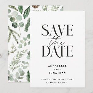 Moderne elegante Wasserfarbe-Botanik ohne Foto Save The Date