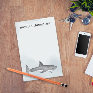 Moderne Elegante Wasserfarbe Einfache Ozeanhaie Post-it Klebezettel