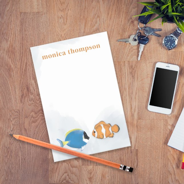 Moderne Elegante Wasserfarbe Einfache tropische Fi Post-it Klebezettel (Von Creator hochgeladen)