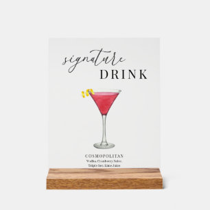 Moderne elegante Wasserfarbe Signature Drink Acrylschild