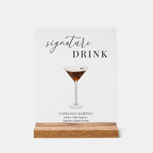 Moderne elegante Wasserfarbe Signature Drink Acrylschild