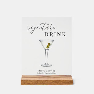 Moderne elegante Wasserfarbe Signature Drink Acrylschild