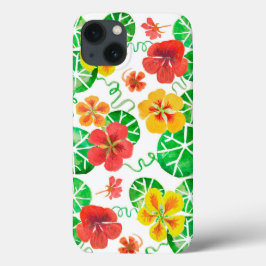Moderne Elegante Wasserfarben Nasturtium-Blume Case-Mate iPhone Hülle