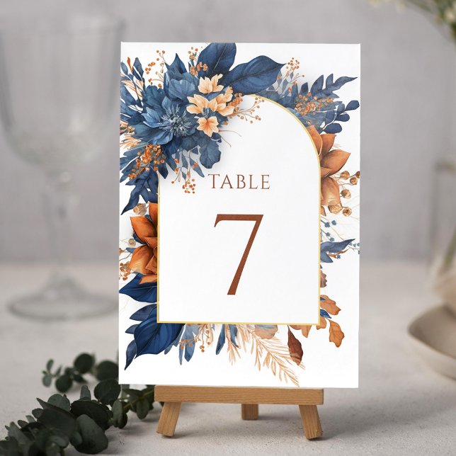 Moderne Elegante Watercolor Garten Hochzeit Tischnummer (Modern Elegant Watercolor Garden Wedding Table Number)