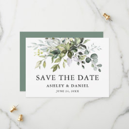 Moderne Elegante Watercolor Grün Save The Date