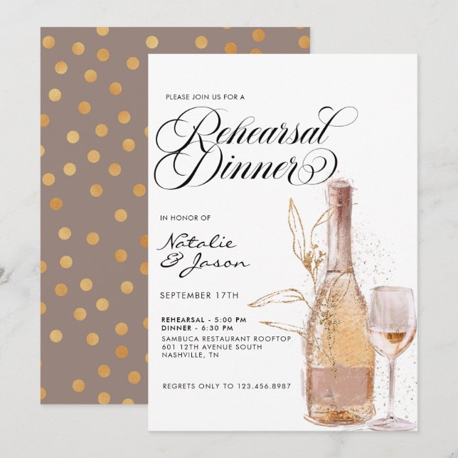 Moderne Elegante Watercolor Probe Einladung (Vorne/Hinten)