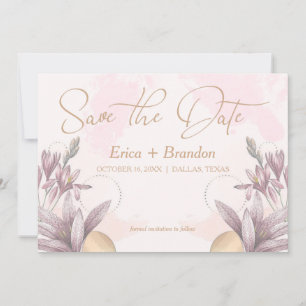 Moderne Elegante Watercolor Rose Gold Script Rette Save The Date
