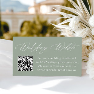 Moderne, elegante Webseite für grüne Hochzeiten QR Begleitkarte