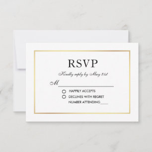 Moderne Elegante Wedding UAWG Schwarz-weiß Card S RSVP Karte